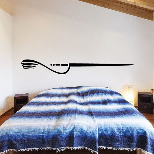 Black vehicle pinstripe vinyl decal with car outline and swoosh stripes