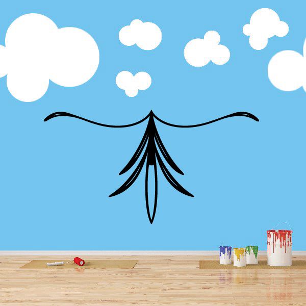 Black line-art vinyl vehicle pinstripe decal with upward flourish center