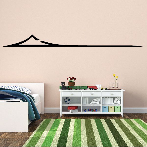 Vehicle pinstripe vinyl decal, long black stripe with angled pointed end