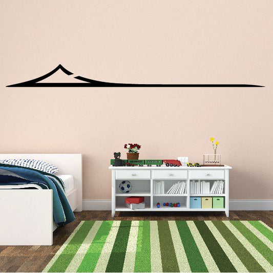 Vehicle pinstripe vinyl decal, long black stripe with angled pointed end
