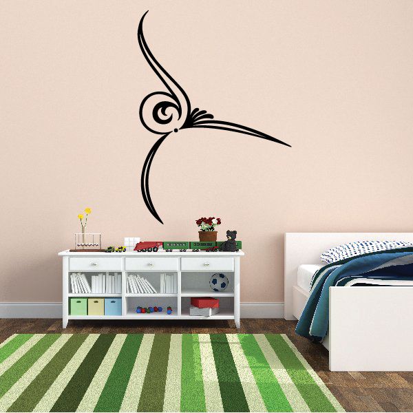 Black vehicle pinstripe vinyl decal with curling swirl and accent lines