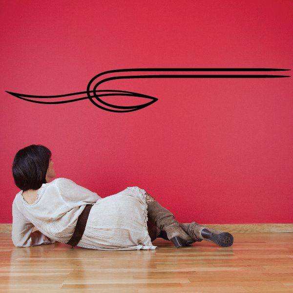 Black pinstripe vinyl decal with swoosh and wing shape
