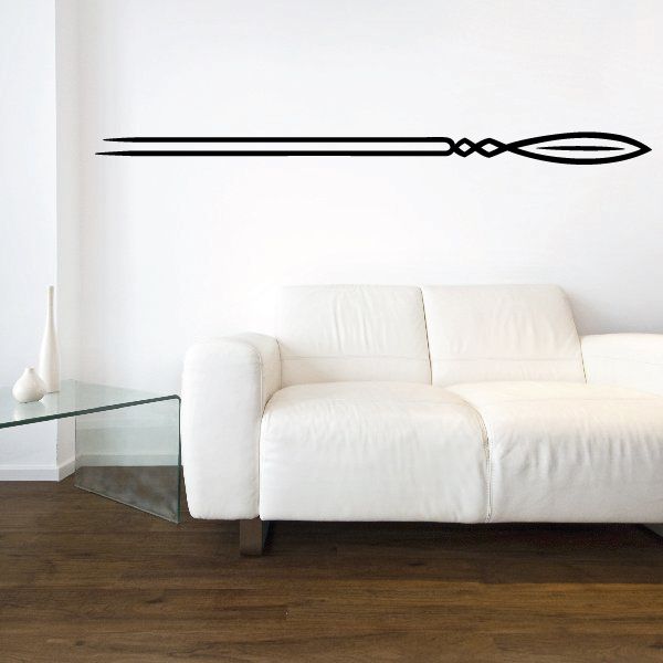 Black pinstripe vehicle vinyl decal with arrow and infinity-style graphic