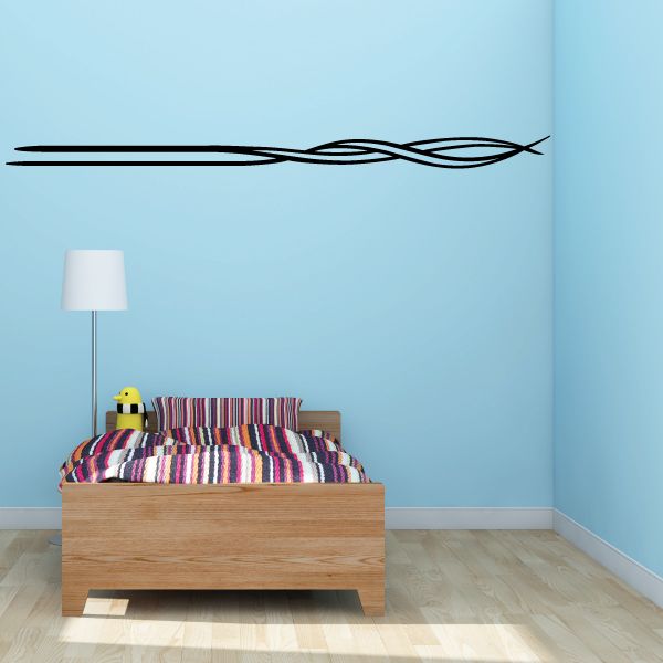 Vehicle pinstripe vinyl decal, black swirl stripe design for wall or car