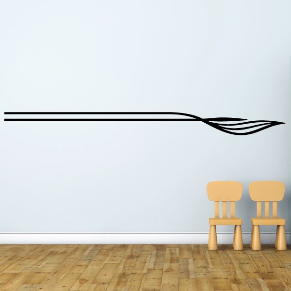 Black vinyl pinstripe decal with long stripe and flame-like tail