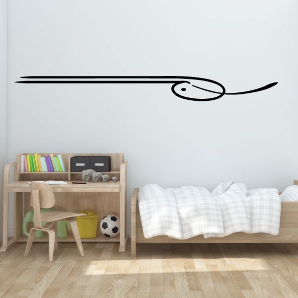 Black vehicle pinstripe vinyl decal with long swooping stripe and curled end