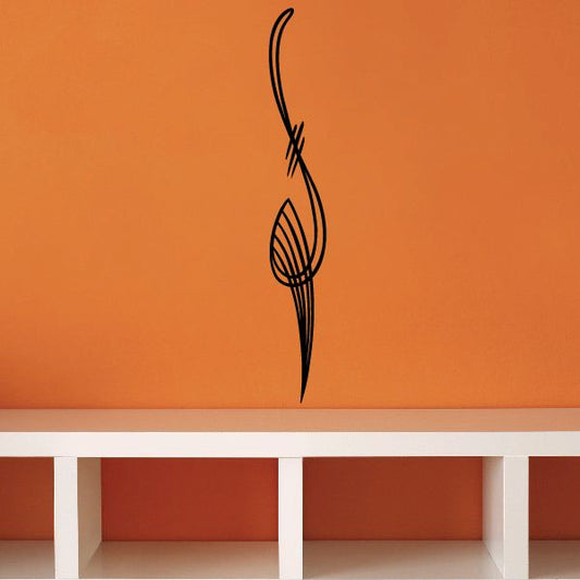 Pinstripe vinyl decal, black abstract flame swirl design
