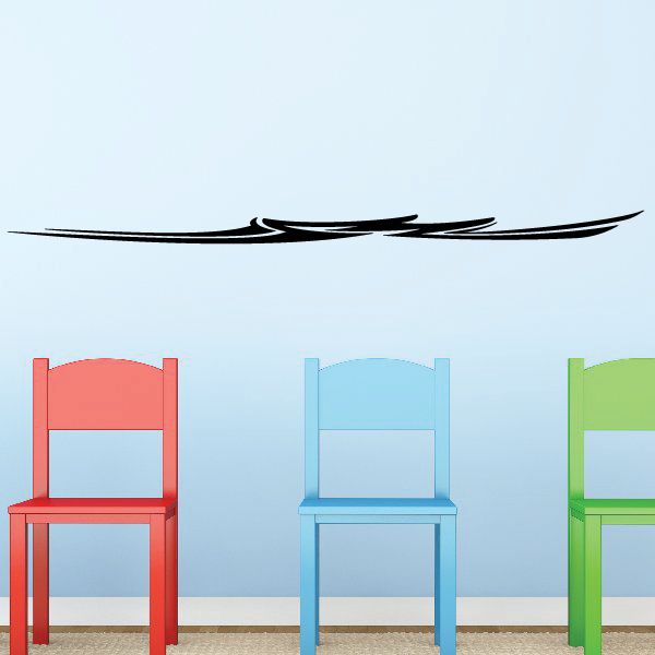 Vehicle pinstripe vinyl decal: black swoosh stripe in long horizontal shape