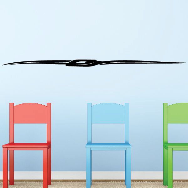 Black pinstripe vinyl decal with thin horizontal stripe and oval center detail