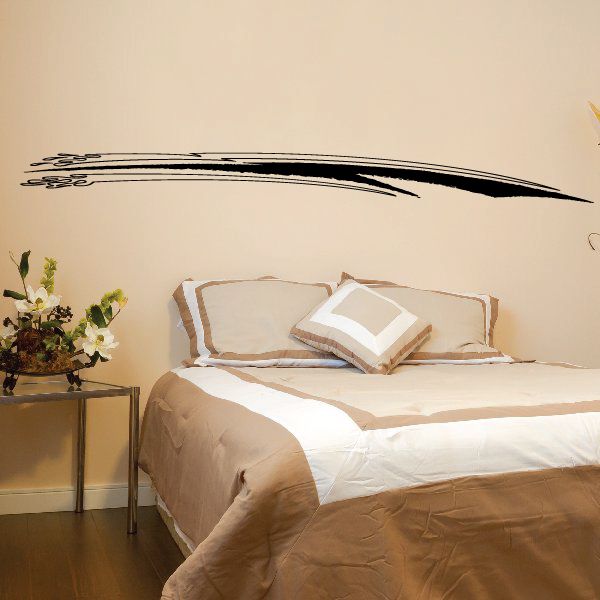 Vehicle pinstripe vinyl decal, black curved swoosh stripe for vehicle or wall