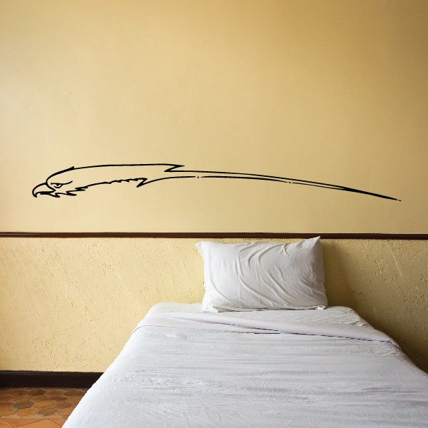 Black pinstripe vinyl decal with long curved racing stripe and pointed end