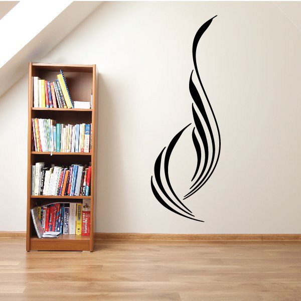 Pinstripe vinyl decal with black flame swirl design for cars or walls