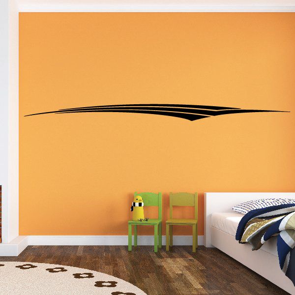 Black curved pinstripe vinyl decal with swoosh line