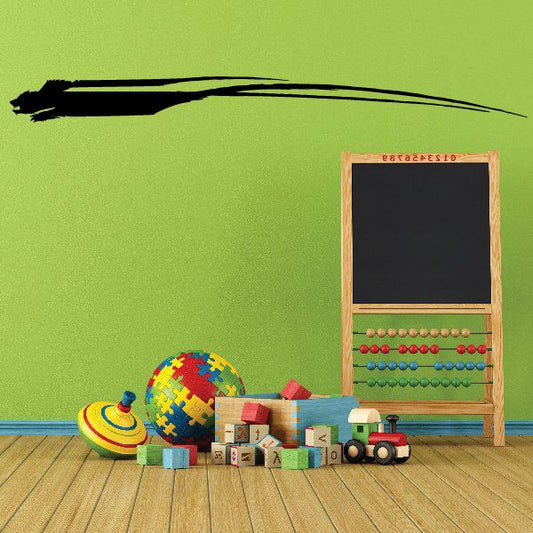 Vehicle pinstripe vinyl decal, black curved stripe
