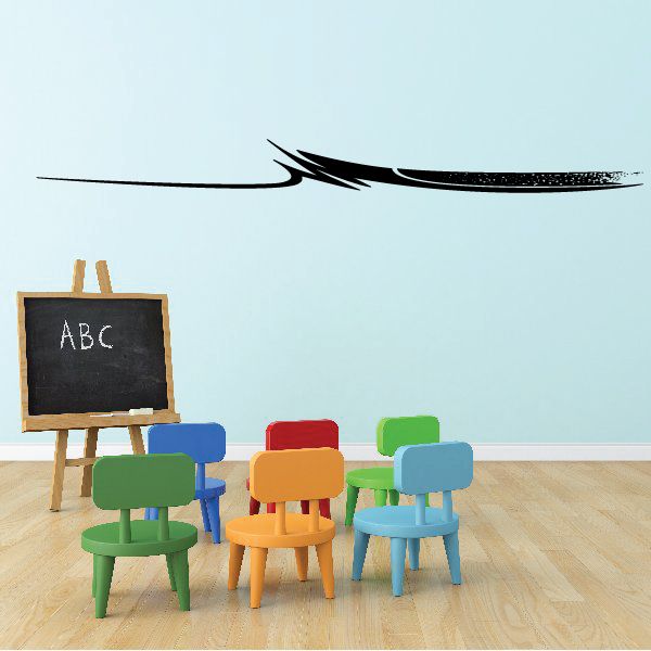 Vehicle pinstripe vinyl decal, black swoosh stripe design