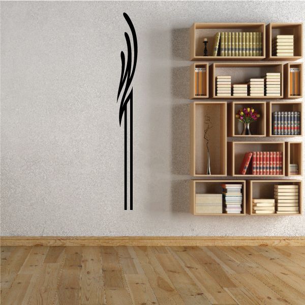 Vehicle pinstripe vinyl decal with two black swooping stripe lines