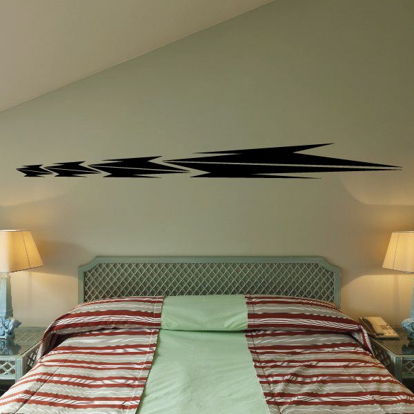 Black pinstripe vinyl decal with lightning stripe design for cars and walls