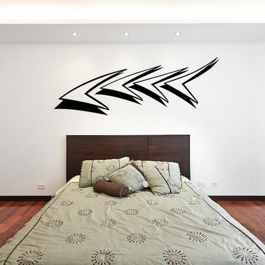 Pinstripe vehicle vinyl decal with black zigzag chevrons