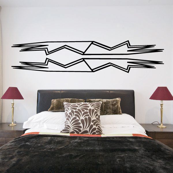 Vehicle pinstripe vinyl decal with black geometric arrow stripe design