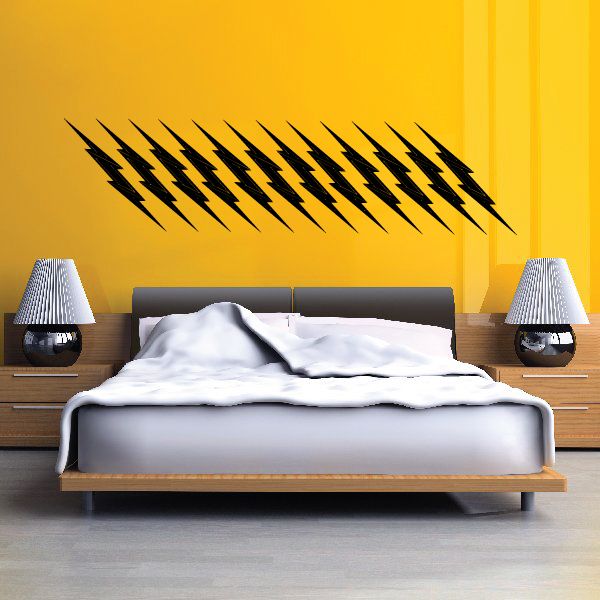 Vehicle pinstripe vinyl decal with black lightning bolt pattern wall sticker