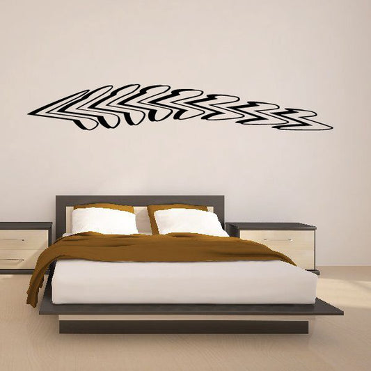 Pinstripe vehicle vinyl decal with zigzag lightning pattern, black
