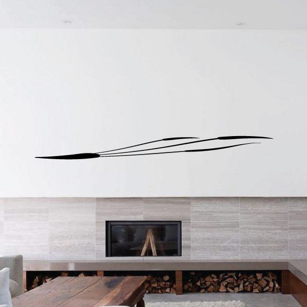 Vehicle pinstripe vinyl decal, black swoosh stripe design