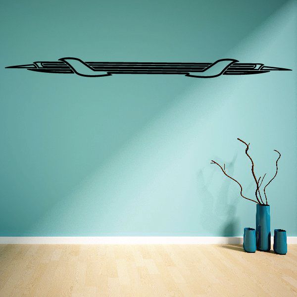 Car pinstripe vinyl decal with stylized racing stripe design in dark color