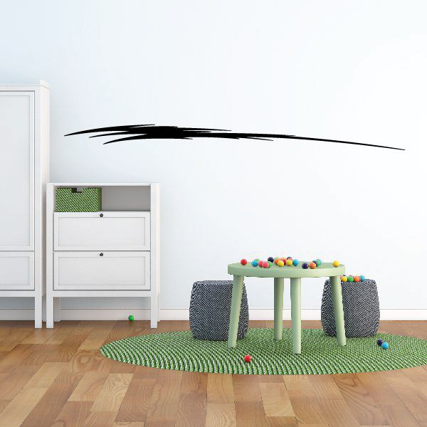 Vehicle pinstripe vinyl decal, black curved stripe line