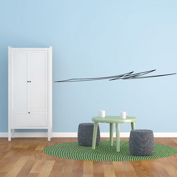 Vehicle pinstripe vinyl decal with black racing swoosh lines