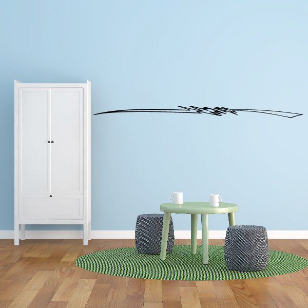 Black pinstripe vinyl decal with long arrow-like stripe design
