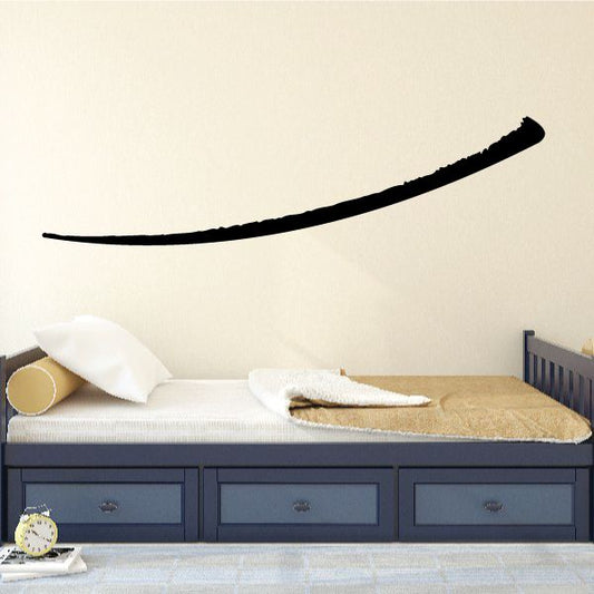 Black curved pinstripe vinyl decal strip