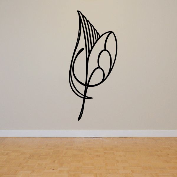 Black pinstripe vehicle vinyl decal with swooping lines and circular graphic.