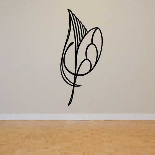 Black pinstripe vehicle vinyl decal with swooping lines and circular graphic.