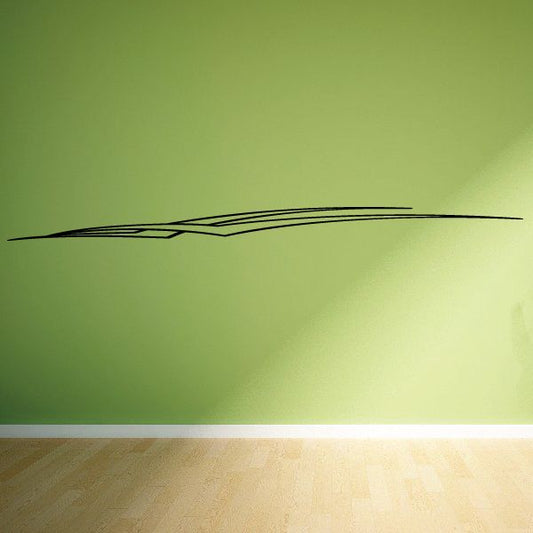Pinstripe vinyl decal with thin black racing stripe and angled accent