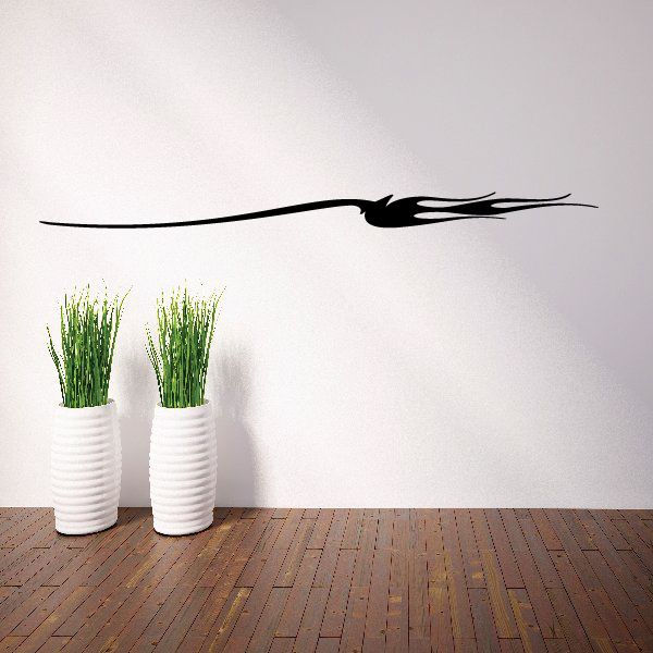 Black pinstripe vinyl decal with flame-style center tip