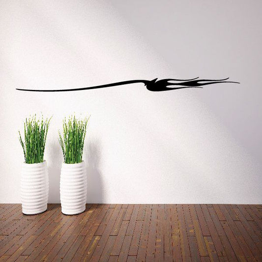 Black pinstripe vinyl decal with flame-style center tip