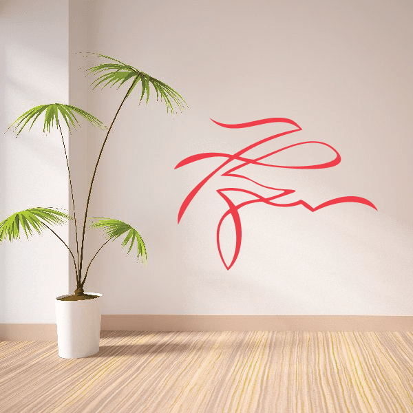 Red vinyl pinstripe decal with swooping curved red lines