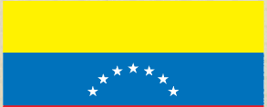 Venezuela flag sticker with yellow, blue, and red stripes and white star circle