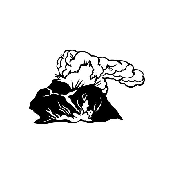 Black and white space-themed vinyl decal of a seated astronaut with clouds