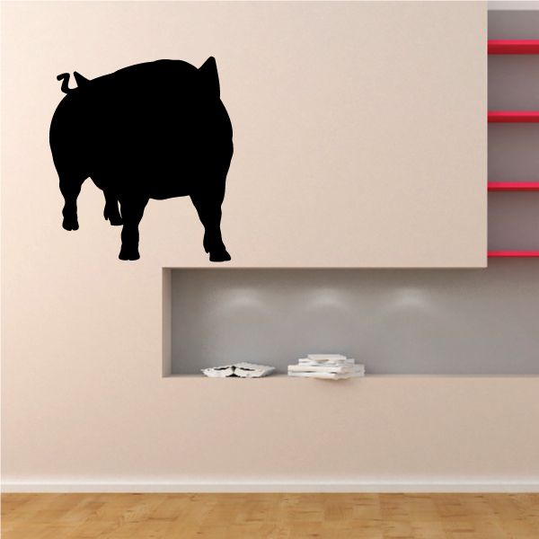 Black pig silhouette wall decal with standing profile and snout