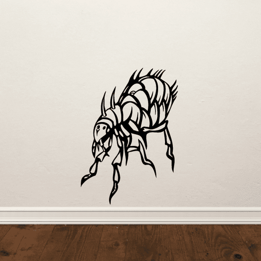Black line-art tick decal with multiple legs and wings