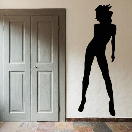 Image of Woman with Small Hat Silhouette Decal