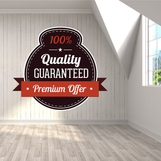 Image of 100% Quality Guaranteed Premium Offer Discount Sign Wall Decal - Vinyl Decal - Car Decal - Idcolor061