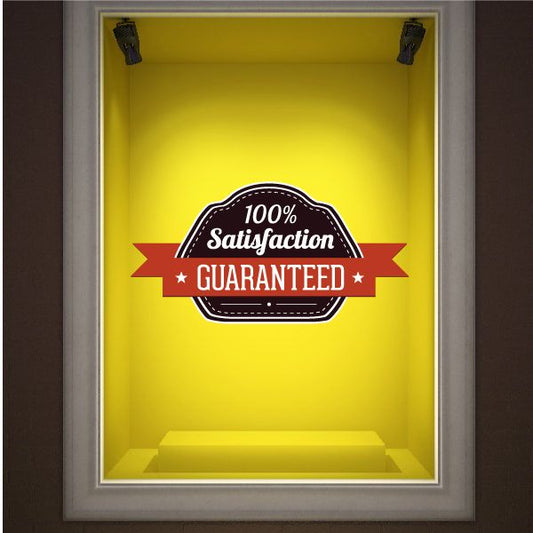 Image of 100% Satisfaction Guaranteed Banner Retail Discount Sign Wall Decal - Vinyl Decal - Car Decal - Idcolor066