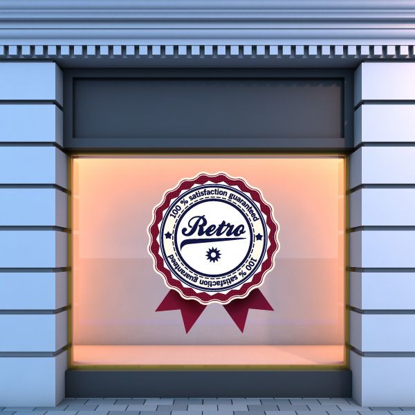 Image of 100% Satisfaction Guaranteed Retro Badge - Vinyl Sticker - ColorId013