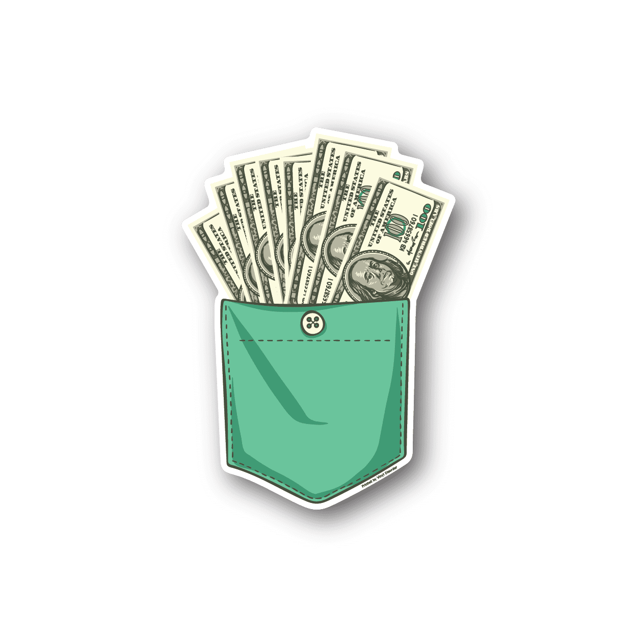 1000 Dollars Cash Vinyl Sticker weather-resistant vinyl sticker by VinylDisorder