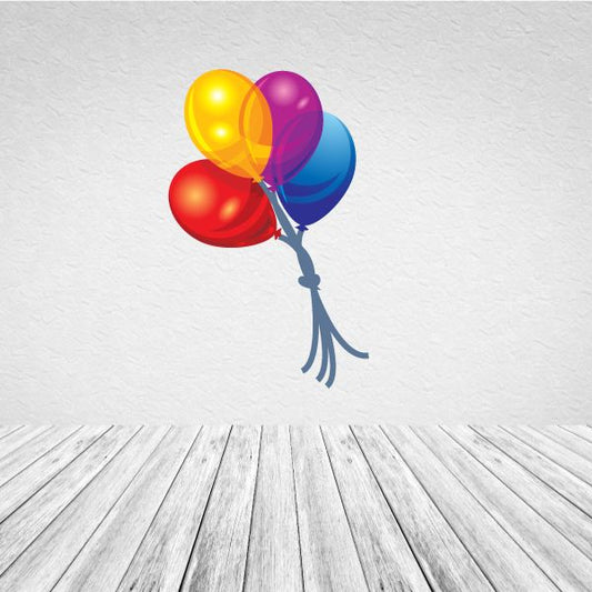 Image of 4 Color Tied Balloons Sticker