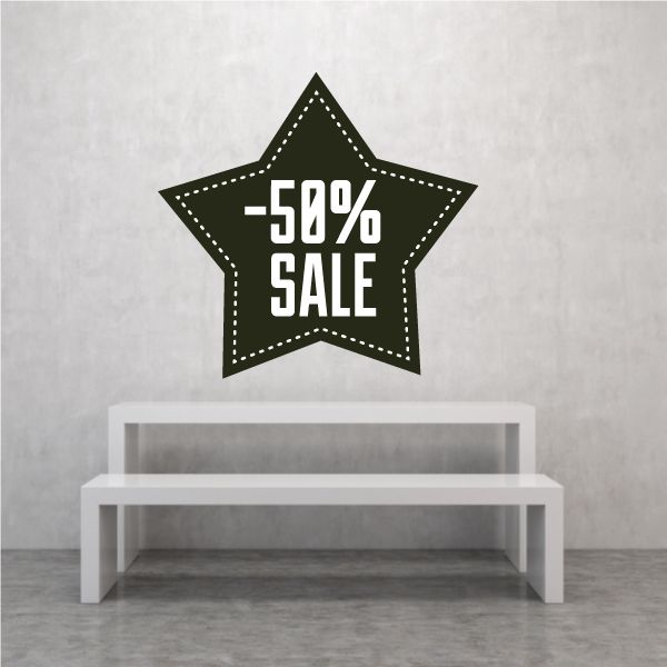Image of 50% Sale Retail Discount Sign Wall Decal - Vinyl Decal - Car Decal - Idcolor024