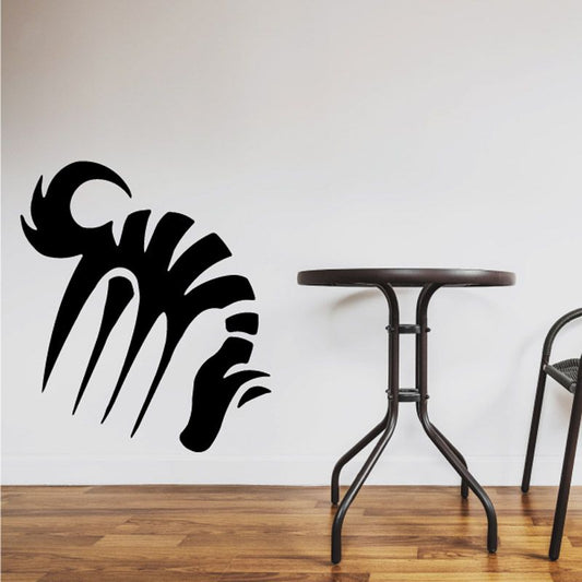 Abstract grazing horse wall decal, black stylized silhouette