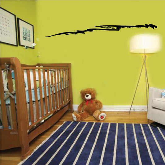 Abstract line horse wall decal, black line art